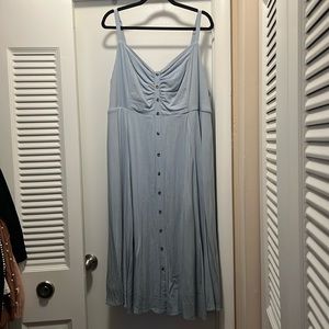 Torrid Midi Textured Woven Button-Front Dress